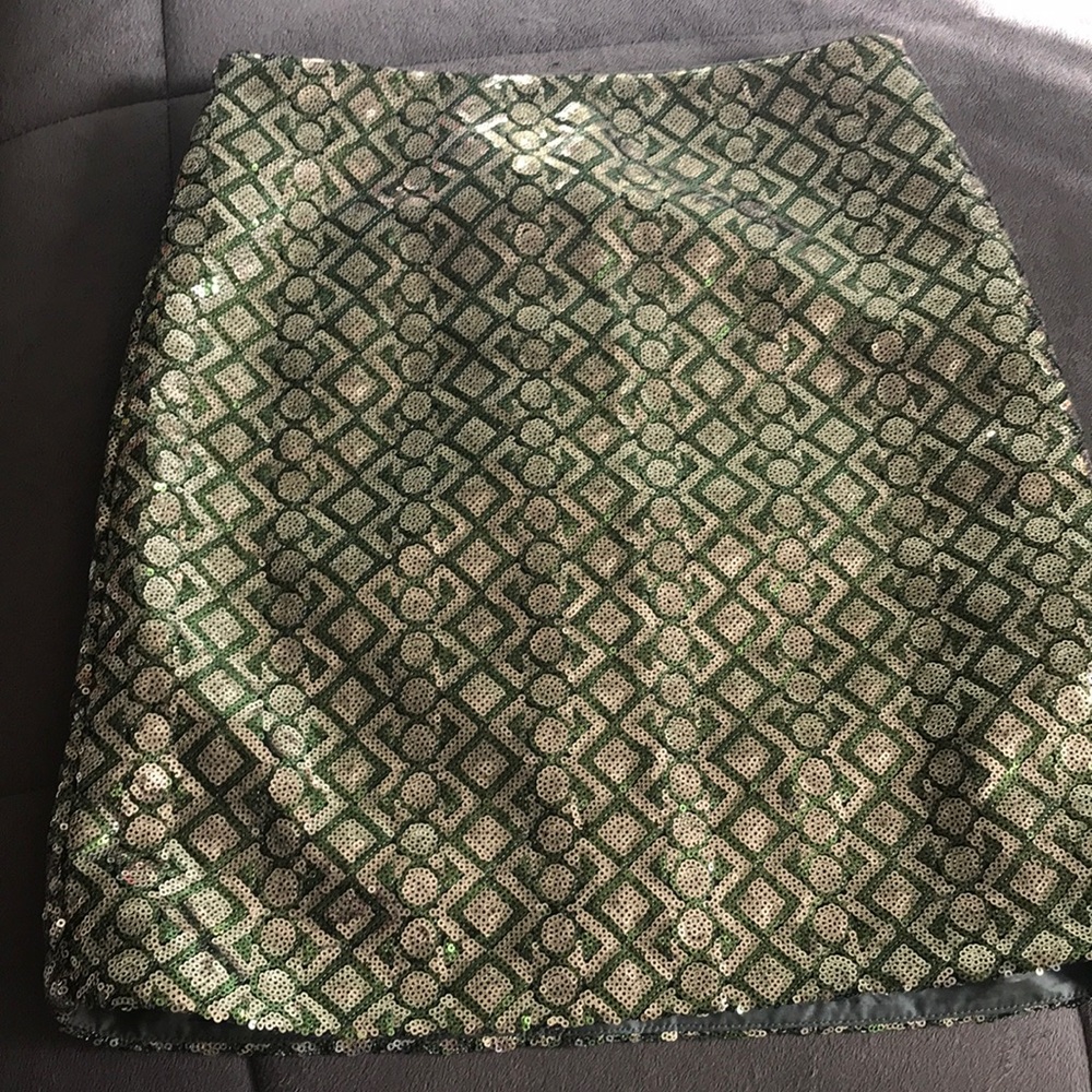 Sequined skirt (green and gold).